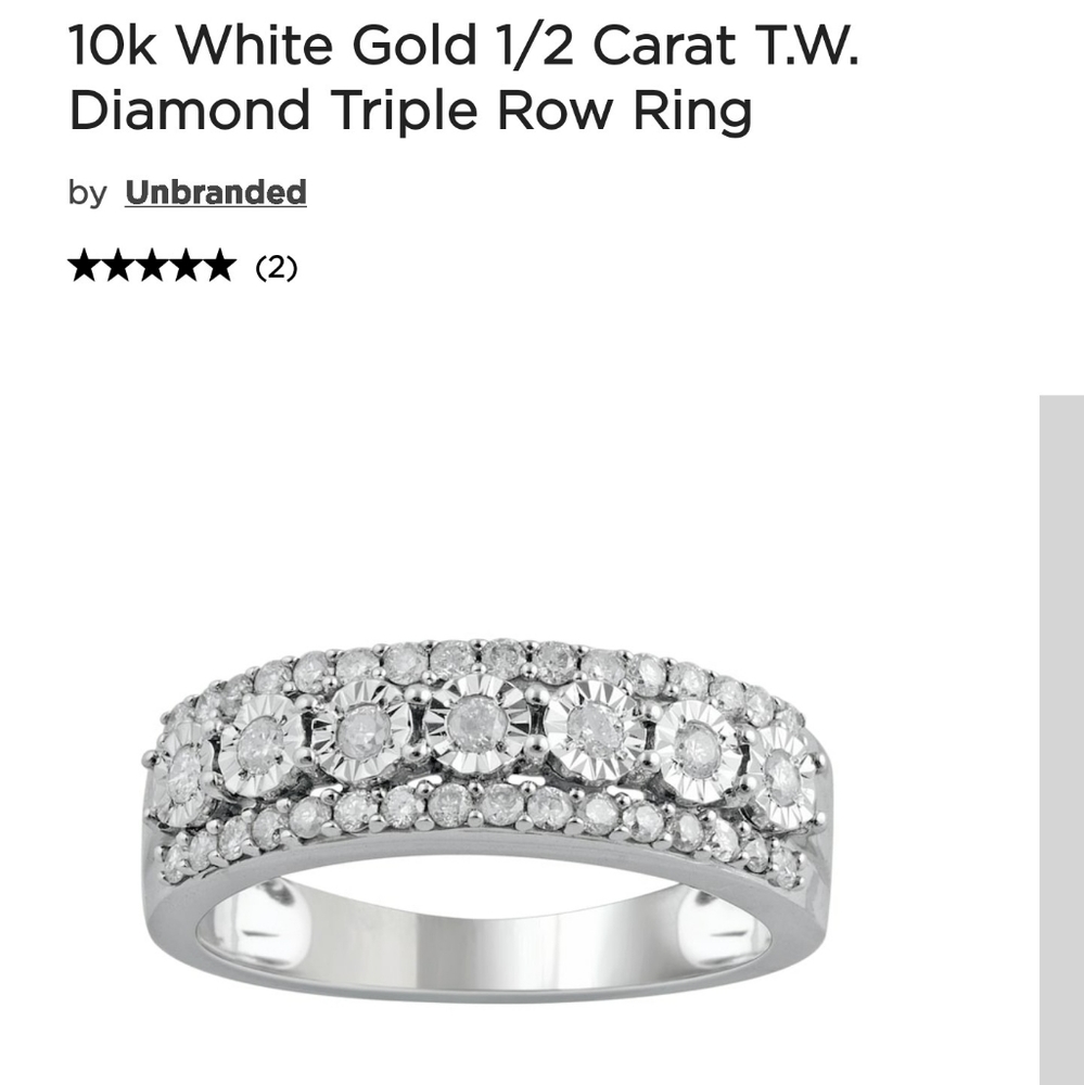 SIZE 6. 1/2 Carat tw 10k Diamond Ring